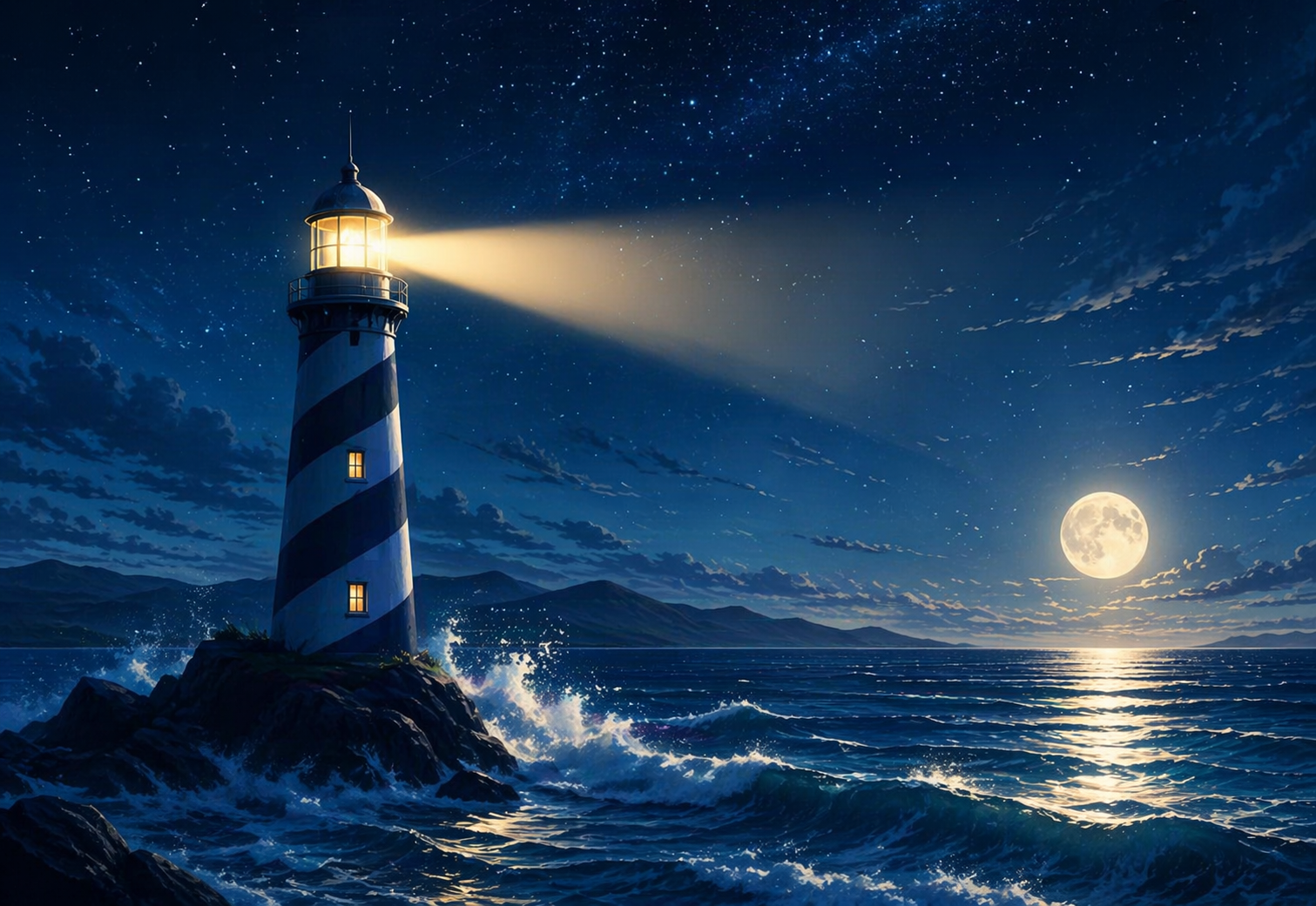 A lighthouse guiding the way — the symbol of Hope Harbor